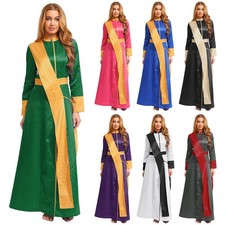 Damen Priest Robe Uniform Kostüm Priester Kleid Jumpsuits Cosplay Clubwear Rave