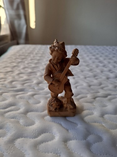 Vintage holzfigur musiker - holzfigur,