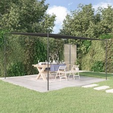 Pavillon Anthrazit 4x4 m 180g/m² Stoff Stahl Pergola Überdachung Gartenpavillon