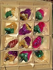 12 Weihnachtskugeln Christbaumschmuck Glaskugeln Formen Antik shabby Rarität