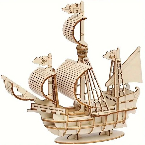 Holzpuzzle segelschiff - 3d,