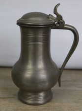 Zinnbecher mit Deckel Zinnkrug ca. 15 cm Bodenstempel 