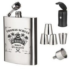 7-tlg. Edelstahl Flachmann Set