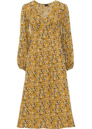 Kleid mit ausschnitt langarm - v-ausschnitt,