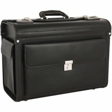 Extra Groß Aktenkoffer Pilotenkoffer Arbeits Laptop Koffer 52 cm Schwarz Bowatex