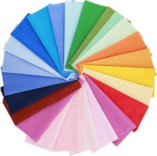 Thinp 24 Stück Stoff Einfarbige Baumwollstoff,20x25cm Twill 