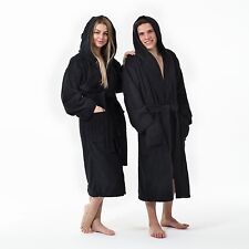 Kapuzen Bademantel Saunamantel Damen Herren Morgenmantel 100% Baumwolle  S-XXXL