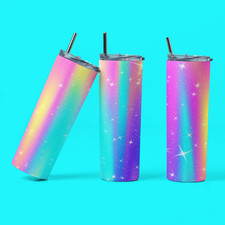 Edelstahl-Becher Thermo Tumbler 20 oz  " Bunt mit Sterne "