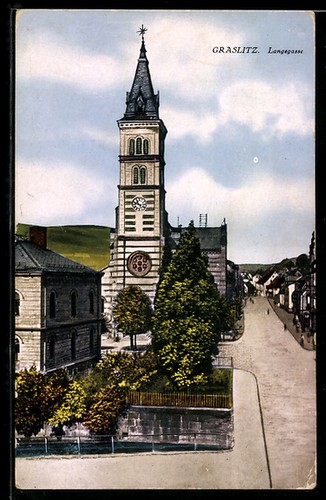 Ansichtskarte graslitz - ansichtskarte,