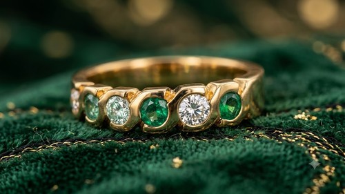Brillant smaragd ring 585 - brillant,