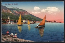 Salo, Ortspartie am Ufer des Lago di Garda, Ansichtskarte 1922 