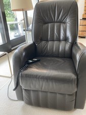 Fernsehsessel,  Aufstehhilfe elektrisch Echtleder Nappa dunkelbraun