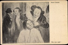 Künstler Ak Daumier, H., Die was raak, Mann läßt sich Haare schneiden - 2916846