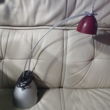 Ältere TCM Design Tischleuchte Lampe Massiv Sockel Roter Glasschirm Edel Licht