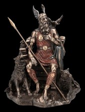 Odin Figur mit Wölfen und