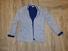 Jackett Anzugjacke Kinder Gr 152 158 Grau Blau Esprit Stoffjacke 