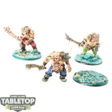 Maggotkin of Nurgle - 3 x Plague Ogres - teilweise bemalt