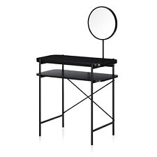 Schminktisch Kosmetiktisch Frisiertisch mit Spiegel Metall-Gestell schwarz
