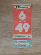 Sportfest Toto Lottoschein DDR 6 aus 49 AK1549
