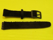 ORIGINAL Swatch HAIRY HARRY -  Armband Leder / Samt 17mm - ASLM109 dunkelbraun
