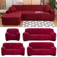 1/2/3/4 Sitzer Plüsch Sofabezug Stretch Sofa Überwurf Sofahusse L Form Ecksofa