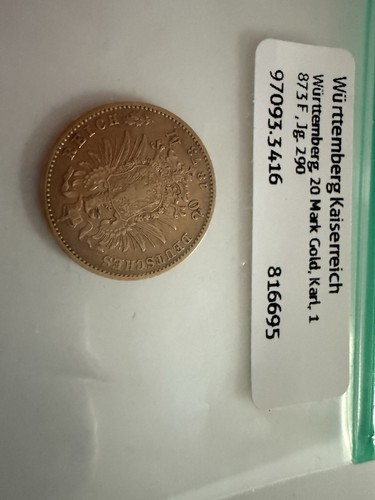 Wuerttemberg mark 1873 - 20,