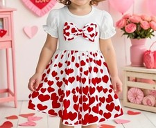 Niedliches Mädchenkleid Herzen Gr.  86/92 neu