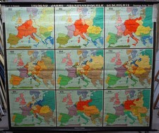 Vintage Wandbild Karte Tausend Jahre Abendgeschichte Wandtafel Poster