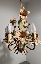 Florentiner Deckenleuchte Hollywood Regency Blätter Firenze Vintage 60er Lampe