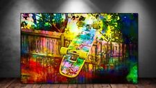 LEINWAND BILD ER XXL POP ART SKATEBOARD BUNT ABSTRAKT GRAFFITI DEKO WAND POSTER 