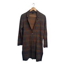 S Oliver Black Label Jacke Damen Gr 40 Braun Muster Baumwolle elegant hochwertig