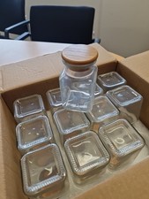 12  Gewürzgläser quadratisch 150 ml Bambus Verschluss inkl. Etiketten