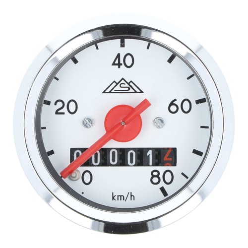 Tachometer weiß verchromt - tachometer, weiß/verchromt