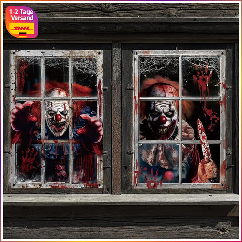 Halloween fensterbilder clown - fensterbilder,