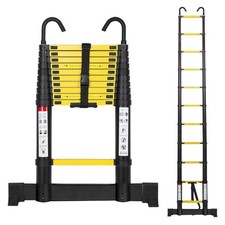 Alu-Sicherheits-Teleskopleiter - ausziehbare Anlegeleiter Tragkraft 150 kg(2-5m)