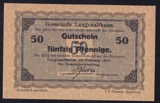 Langenaltheim: 50 Pfennige 27.2.1917 - ohne Stempel Rs.