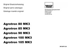 Original Ersatzteilkatalog Deutz Agrotron 80 85 90 100 105 MK3