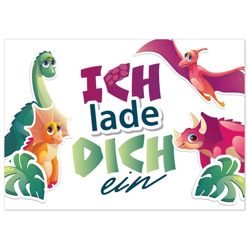 Dinosaurier einladungskarten - dinosaurier,
