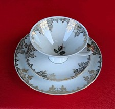 Winterling Sammeltasse Sammelgedeck Gold Rot Rose Grün Kaffee Gedeck Blumen Gelb