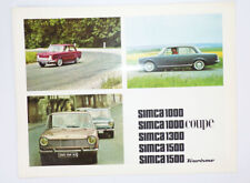 Simca 1000 Coupe Prospekt Tourisme Oldtimer 