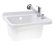 Set Ausgussbecken 50cm Waschbecken Spülbecken inkl. Ausziehbare Einhandmischer