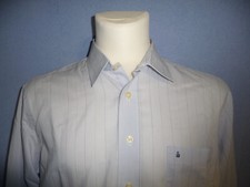 Edles Herren Langarm Hemd Art Sachs Couture hellblau dezent gestreift Gr. 43