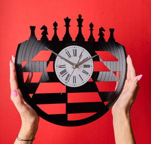 Schallplattenuhr schach - schallplattenuhr,