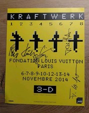 Signiertes KRAFTWERK Tour Flyer - Poster Plakat PARIS 2014 Autogramm 