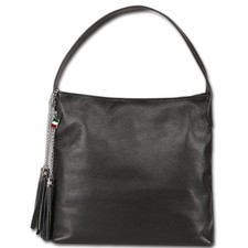 Florence Damen Schultertasche Hobo Bag Leder Tasche schwarz OTF180S1