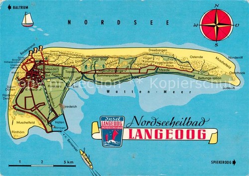 Langeoog north sea - langeoog, map