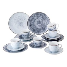 vanWell Porzellanservice Pur 18 tlg blau Geschirr Set Essen Kochen Küche - Neu