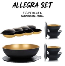 Tupperware Allegra Set XXL Gold Schwarz 4 X 275ml, 3,5 Liter, Perle, Deckel NEU