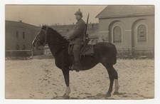 Original Foto Soldat zu Pferd, Pickelhaube, Infanterie-Regiment 48, 1. Weltkrieg