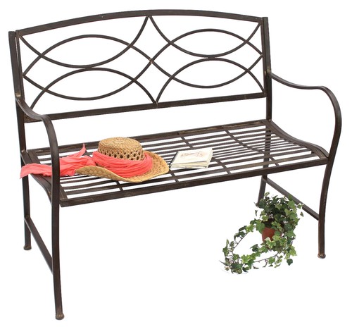Gartenbank metall braun - gartenbank,